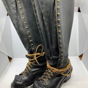WESCO lineman black motorcycle 20" mens boots